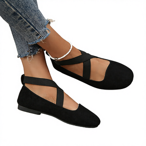 Chaussures de ballet plates légères et respirantes de haute qualité, confortables, simples, à bout peu profond, pour l'été, pour femmes - Product Image 1