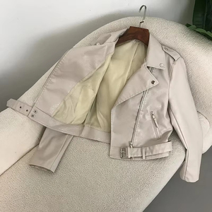 Veste en simili cuir pour femme, coupe courte, style motard, pour occasions décontractées - Product Image 6