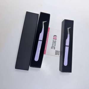 Las Mejores Pinzas para Pestañas GETUP BROSONS IMPEX Antimagnéticas y Antiestáticas de Acero Inoxidable Color Lila de 10 mm de Longitud - Product Image 3