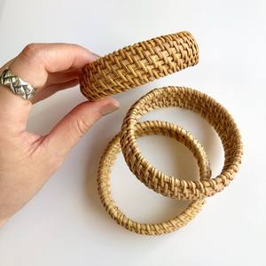 Statement <b>bangle</b> <b>set</b> good choice handwoven rattan <b>bangles</b> boho vibe jewelry ladies accessory - Product Image 3