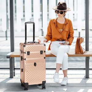 FCH 2-in-1 Flat Left Drawer with Detachable Universal Wheels Diamond Pattern for Champagne G Front Slide Rails for Makeup - Product Image 1