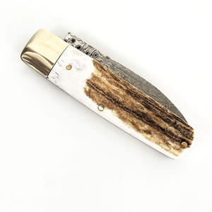 Couteau pliant multifonctionnel à lame droite en acier Damas, qualité industrielle supérieure, personnalisable OEM, portable et tranchant - Product Image 1