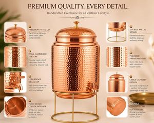 Handcrafted Hammered Copper <b>Water</b> Dispenser – <b>5L</b> 10L 18L from Indian exports international. ( Certified pure copper ) - Product Image 5