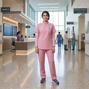 Unisex Medical Scrub Set Maroon Polyester/Spandex <b>Knitted</b> Uniform Pants <b>Needle</b> Detection Hospital Use OEM/ODM Manufacturer - Product Image 3