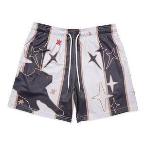 กางเกงบาสเก็ตบอลตาข่ายผู้ชายแบบสั่งทำพิเศษ เอวยางยืด มีเชือกผูก กระเป๋าข้าง พิมพ์ลายดิจิตอล 3 มิติ แบบซับลิเมชั่น รับผลิตแบบ OEM - Product Image 1