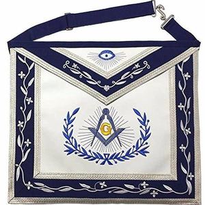 Premium Masonic Blue Apron Embroidered Freemason Regalia Blue Lodge Ceremonial Apron Adjustable Belt Lodge Wear USA - Product Image 1