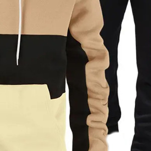 Ensemble de survêtement à capuche pour homme avec blocs de couleur, sweat-shirt décontracté à manches longues avec poches latérales, idéal pour l'automne - Product Image 2