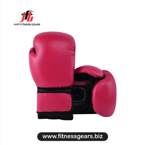 Guantes de Boxeo Just Fitness Gears, Material PU, Cierre de Velcro, Guantes de Entrenamiento Rojos para Adultos - Product Image 1