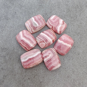 Natural Rhodochrosite <b>Cushion</b> Rectangle Cabochon, Flat <b>Back</b> Calibrated Pink Loose Gemstone - Product Image 6