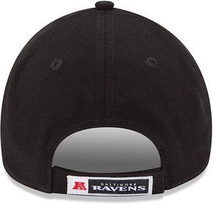 Gorra Ajustable Negra de los Baltimore Ravens de la Nueva Era, Bordada a Máquina, de Poliéster Resistente, Ropa Deportiva del Equipo - Product Image 2