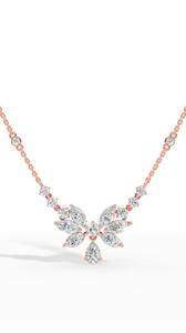 Collar con Diamantes Cultivados en Laboratorio con Corte Pera y Marquise, en Oro de 14K, Color Incoloro, VVS, Colgante Solitario, Cadena Delicada - Product Image 5