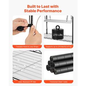 192W 5000K DIY Indoor Plant Stand Heavy Duty Metal Display Rack Full Spectrum 71 Tall Grow <b>Lights</b> for Seeds <b>Flowers</b> Wheel Pot - Product Image 4