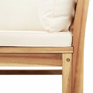 Ensemble de salon de jardin blanc crème avec bois naturel pour l'aménagement extérieur - Product Image 5