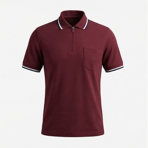 Men Polo <b>Shirts</b> Plus Size Quarter Zip <b>T</b>-<b>Shirt</b> Casual Short Sleeve <b>Collared</b> Tops With Pockets Customized Color Apparel - Product Image 1
