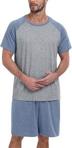 Conjunto de Pijama para Hombre, Pijama de Verano, Ropa de Dormir Ligera de Manga Corta, Conjunto de Dormir Suave y Cómodo con 2 Bolsillos - Product Image 6