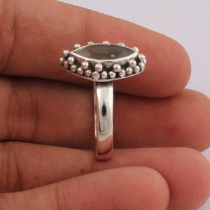 Wholesale Shree Jaipur Silver 925 Sterling Silver Natural Smoky <b>Quartz</b> Marquise Gemstone Bezel Setting Classic Unisex <b>Ring</b> - Product Image 6