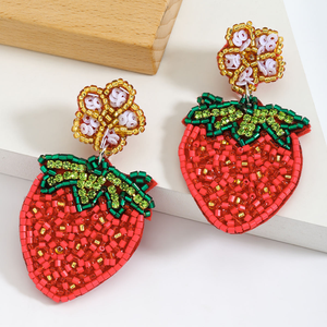 2025 Wholesale New Design Boho Beaded Women's Cute Fresh Rice Beads <b>Sequined</b> Fruit Strawberry Women's BY MULTI CRAFT - Product Image 5