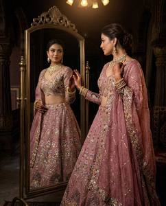 Divyam Creation Embroidered Net <b>Lehenga</b> Choli Set Floor-Length Traditional Wedding Wear <b>Women</b> India Pakistan Style Spandex - Product Image 6