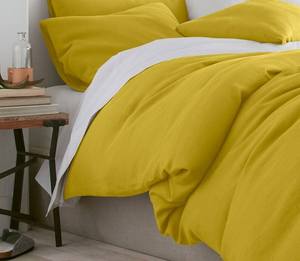 Ensemble de literie en lin jaune moutarde avec housse de couette et 2 taies d'oreiller, tissu lavé pour la décoration de la maison, de la chambre à coucher et de l'hôtel, ensemble de 3 pièces - Product Image 5