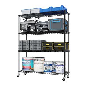 Scaffali Metallici Resistenti per Stoccaggio, Unità con Ripiani in Filo Metallico da 117 cm di Larghezza, Capacità 363 kg, Certificati NSF, con Ruote Regolabili per Garage - Product Image 3