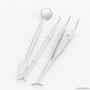 Kit d'instruments dentaires en acier inoxydable, outils d'examen dentaire manuels, poignée moletée antidérapante, classe I, métal médical - Product Image 4