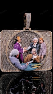 Colgante de Moissanita VVS Personalizado con Esmalte, Diseño 3D en Plata 925, Pasa el Test de Diamantes, Joyería Hip Hop para Raperos - Product Image 6