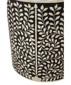 Floral Bone Inlay MDF Side Table and Wardrobe Handmade Smooth Finish Bedside table Bedroom End Table Artisan Furniture - Product Image 4