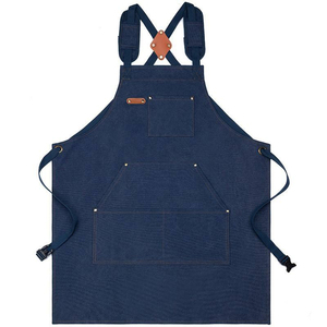 High Quality Cotton Canvas Baker Chef Apron Custom Logo <b>Kitchen</b> Chef Barista Canvas Apron Adjustable Denim Bar Aprons - Product Image 5
