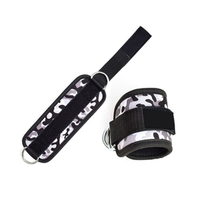 Sangles de cheville pour musculation en Spandex et Nylon de haute qualité, unisexe, avec logo personnalisé, anneau en D, réglables, respirantes, antidérapantes, solides, pour la gym - Product Image 5