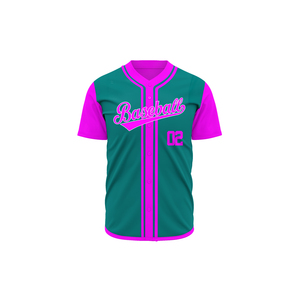 Custom 100% Polyester Full Button <b>Down</b> Short Sleeve Embroidery logo Men Baseball Jerseys - Product Image 5