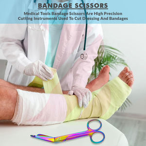 Ciseaux à pansements manuels multicolores en acier inoxydable, ciseaux médicaux pour traumatismes, ciseaux EMT, premiers secours, chirurgie, infirmière, équipement d'hôpital et de clinique - Product Image 5
