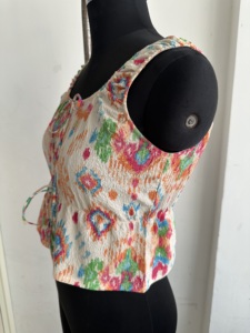 Top Corto sin Mangas con Estampado Boho para Mujer, Blusa de Verano con Lazos Delanteros, Estilo Casual de Playa, Diseño Multicolor - Product Image 3