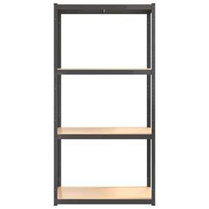 Divisores de Estantes de Almacenamiento de 4 Niveles de Acero Antracita y Madera Sintética - Product Image 4