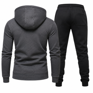 Stylish And Comfortable Men's Zipper Tracksuits Perfect For Casual Wear And Athletic Activewear 100% Cotton 2pcs <b>Sets</b> Tracksuits - Product Image 2