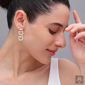 PRAO Glorious Crystal Gemstone Stud Pendientes Elegante Crystal para Mujer - Product Image 5