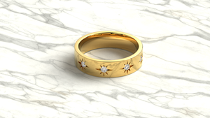 Anillo Minimalista de Oro de 18K con Diamantes Redondos, Anillo de Boda Celestial, Anillo de Compromiso, Anillo de Promesa, Regalo de Joyería para Mujer - Product Image 3