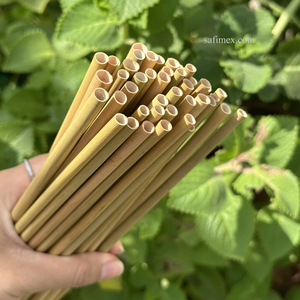 หลอดดูดน้ำแบบใช้แล้วทิ้ง ทำจากหญ้าธรรมชาติ ย่อยสลายได้ เป็นมิตรต่อสิ่งแวดล้อม  ทำจากพืชเลปิโรเนีย อาร์ติคูลาตา  ขนาด 20 ซม. ผ่านการปรับสภาพอย่างยั่งยืน - Product Image 1