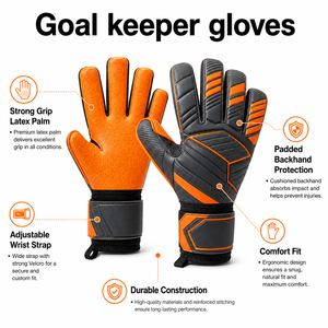 Guantes de Portero con Palma de Alto Agarre, Construcción Flexible y Soporte Seguro para la Muñeca para Ahorrismos Seguros en Partidos - Product Image 6