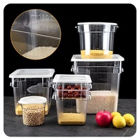 Seau de rangement en plastique PP 2026 avec couvercle, blanc opaque, 1-15L, pour magasin de thé au lait, sucre, poudre glacée, épaissi avec couvercles, pour lavage de voiture