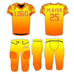 Uniforme de football américain personnalisé de haute qualité pour adultes, maillot respirant à manches courtes avec impression par sublimation - Product Image 2