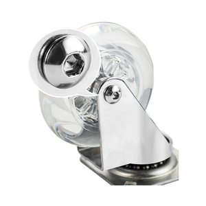 Transparentes <span class=keywords><strong>50mm</strong></span> PU-Rad, pannensicher, Rollenlager mit massiver Stahlkugel, ohne Bremse, für Möbel - Product Image 2