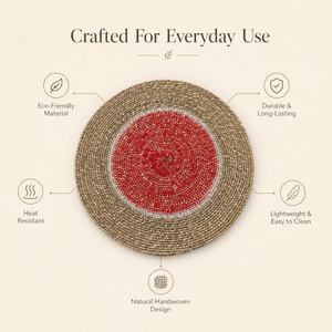 Rustic Seagrass <b>Table</b> <b>Mat</b> | Eco Friendly Dining Placemat Natural Fiber Kitchen <b>Table</b> Decor Handmade Durable Home Restaurant Use - Product Image 3