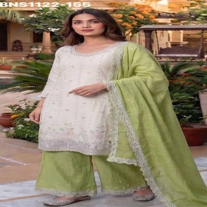 Collection de Plazzo-Suit-Dupatta prêts-à-porter brodés, de haute qualité et croquants, pour exportateur indien, vente en gros - Product Image 1