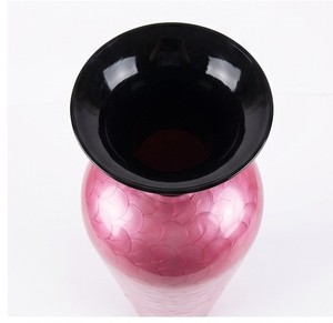 Metal Fancy Enamel Decorative Floor <b>Vase</b> Large <b>Unique</b> Tall Floor Pot Modern Smart Collection Flower <b>Vases</b> Home Art Decor <b>Vases</b> - Product Image 2