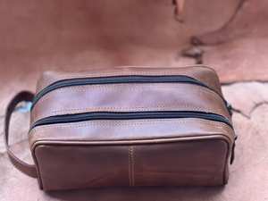 Neceser de Cuero Genuino de Alta Calidad para Hombre, Organizador de Cosméticos de Viaje con Logotipo Personalizado, Kit de Afeitado de Cuero LNTB-0032 - Product Image 3