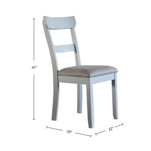 Juego de 2 sillas de comedor con cojín de asiento tapizado en gris bicolor, color gris perla - Product Image 3