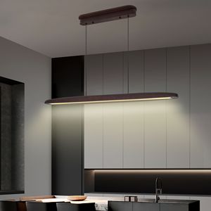 Lampadario a Sospensione LED in Legno Regolabile da 51 Pollici, Design Essenziale per Sala da Pranzo e Cucina - Lampadario con Telecomando - Product Image 2