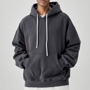 Nuevas sudaderas con capucha de diseño transpirable para hombre, personalizadas, con hombros caídos, con efecto lavado ácido, para uso casual en otoño, a buen precio. - Product Image 4