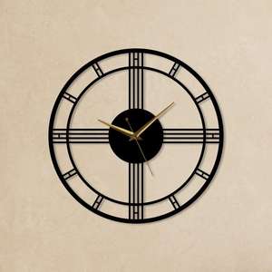 Reloj de Pared Extra Grande con Números Romanos Blancos, Reloj Decorativo Vintage de Marco Abierto, Adorno Clásico para Interiores - Product Image 2