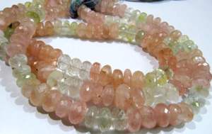 Cuentas de Morganita y Aguamarina Naturales, Facetadas en Forma de Rondelle, de 10mm a 12mm, Hilo de 7 Pulgadas de Largo - Product Image 5